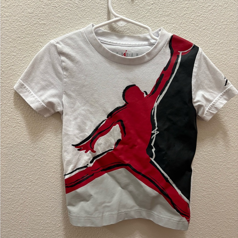 Kids White and Red Graphic T-Shirt